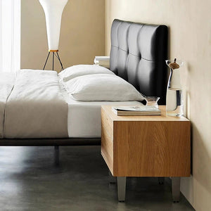 Ines Floating Bed – King / Super King Size Luxury Bed Frame in Real Leather, Modern Contemporary Design, Black Upholstered Platform Bed with Wooden & Steel Structure - Sleek Furniture