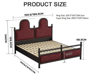 Ingrid Velvet Upholstered King / Super King Size Bed Frame – Contemporary Wooden Base Bedroom Bed - Sleek Furniture