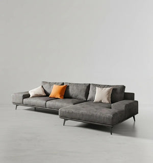 Jarrod 4 Seater Corner Sofa 350 cm – Modern L-Shaped Leathaire Upholstered Sofa with High-Density Foam Cushions, Spacious Contemporary Living Room Sofa, Optional Colours - Sleek Furniture