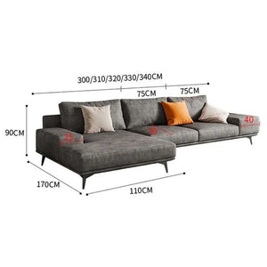 Jarrod 4 Seater Corner Sofa 350 cm – Modern L-Shaped Leathaire Upholstered Sofa with High-Density Foam Cushions, Spacious Contemporary Living Room Sofa, Optional Colours - Sleek Furniture