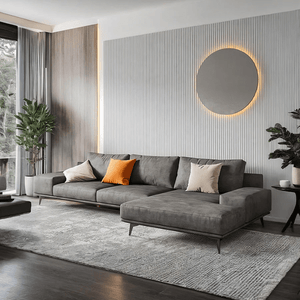 Jarrod 4 Seater Corner Sofa 350 cm – Modern L-Shaped Leathaire Upholstered Sofa with High-Density Foam Cushions, Spacious Contemporary Living Room Sofa, Optional Colours - Sleek Furniture