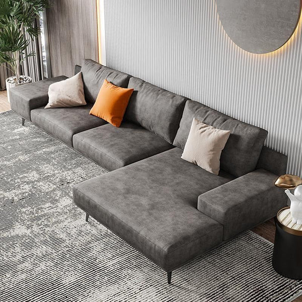 Jarrod 4 Seater Corner Sofa 350 cm – Modern L-Shaped Leathaire Upholstered Sofa with High-Density Foam Cushions, Spacious Contemporary Living Room Sofa, Optional Colours - Sleek Furniture