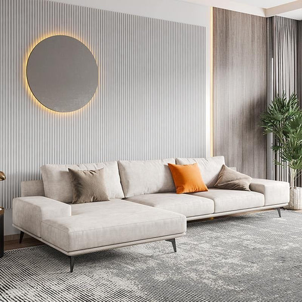 Jarrod 4 Seater Corner Sofa 350 cm – Modern L-Shaped Leathaire Upholstered Sofa with High-Density Foam Cushions, Spacious Contemporary Living Room Sofa, Optional Colours - Sleek Furniture