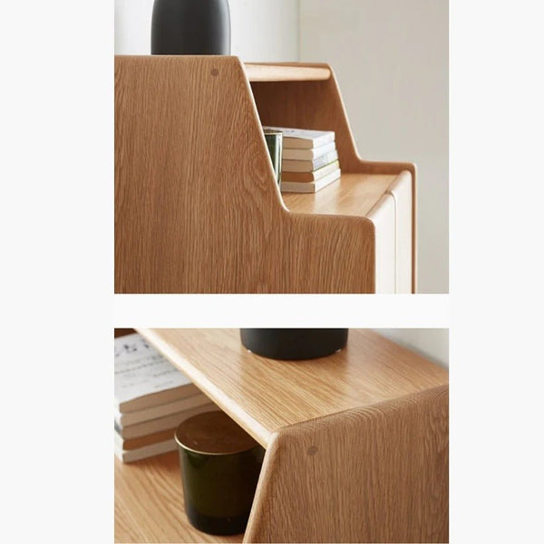 Jasper Modern Entryway Shoe Storage Cabinet in Light Oak Wood Finish - Sleek Furniture