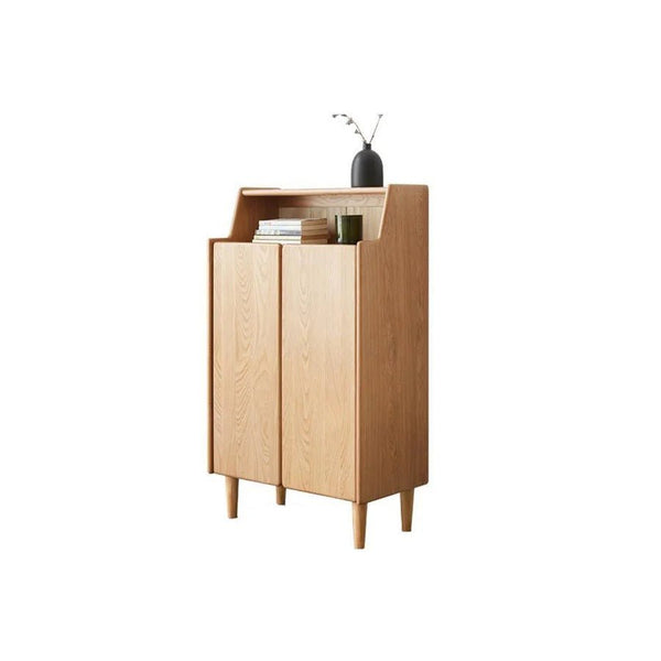 Jasper Modern Entryway Shoe Storage Cabinet in Light Oak Wood Finish - Sleek Furniture