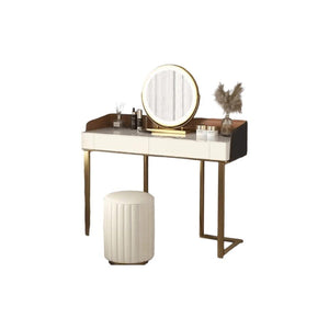 Jaxon Modern Dressing Table with Mirror, MDF Bedroom Vanity Table, Contemporary Makeup Desk with Storage Surface - Sleek Furniture