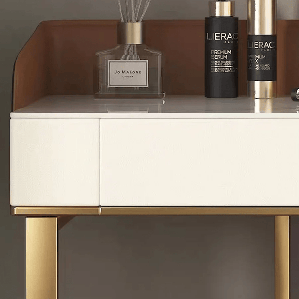 Jaxon Modern Dressing Table with Mirror, MDF Bedroom Vanity Table, Contemporary Makeup Desk with Storage Surface - Sleek Furniture