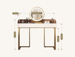 Jaxon Modern Dressing Table with Mirror, MDF Bedroom Vanity Table, Contemporary Makeup Desk with Storage Surface - Sleek Furniture