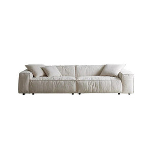 Jerome 3 Seater Modular Sofa in Cotton Linen Fabric – Contemporary Modern Upholstered Living Room Couch, Off White - Sleek Furniture