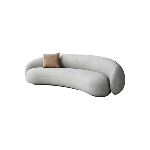 Julep Modern Curved Four Seater Velvet Sofa 220 cm – Contemporary Sculptural Design, Plush High-Density Foam Seating, Elegant Living Room Statement Sofa - Sleek Furniture