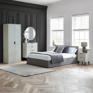 Julian Bowen Alba 4 Drawer Chest – Modern Bedroom Storage Unit with Soft-Close Drawers in White and Oak Finish - Sleek Furniture