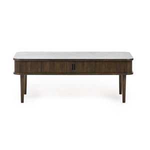 Julian Bowen Arya Coffee Table with Sliding Doors, Dark Oak Finish - Sleek Furniture