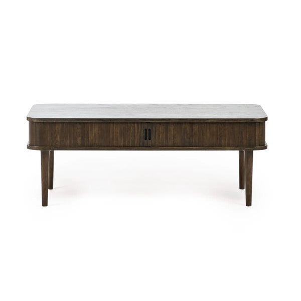 Julian Bowen Arya Coffee Table with Sliding Doors, Dark Oak Finish - Sleek Furniture