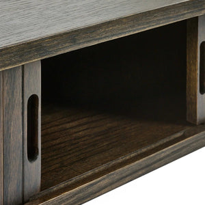 Julian Bowen Arya Coffee Table with Sliding Doors, Dark Oak Finish - Sleek Furniture