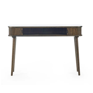 Julian Bowen Arya Console Table with Tambour Door, Dark Oak Finish 120cm - Sleek Furniture