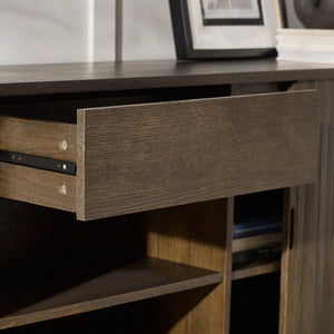 Julian Bowen Arya Dark Oak Effect Sideboard with Tambour Doors & Drawers - Sleek Furniture