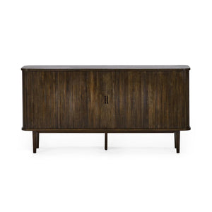 Julian Bowen Arya Dark Oak Effect Sideboard with Tambour Doors & Drawers - Sleek Furniture