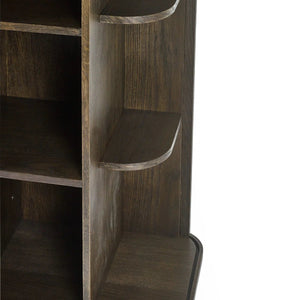 Julian Bowen Arya Media Unit with Sliding Tambour Doors, Dark Oak Effect TV Stand with Shelves, Modern Entertainment Storage Cabinet - Sleek Furniture