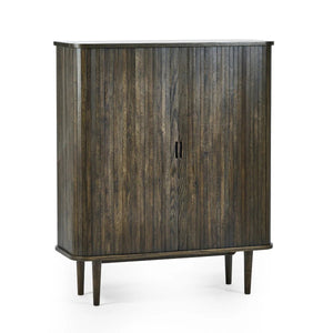 Julian Bowen Arya Wine Cabinet with Sliding Doors & Bottle Storage - Sleek Furniture