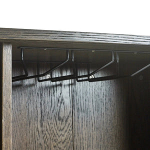 Julian Bowen Arya Wine Cabinet with Sliding Doors & Bottle Storage - Sleek Furniture