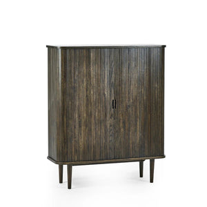 Julian Bowen Arya Wine Cabinet with Sliding Doors & Bottle Storage - Sleek Furniture