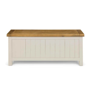 Julian Bowen Aspen Storage Bench Grey Wash Reclaimed Pine Hallway Seat - Sleek Furniture