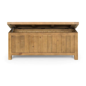 Julian Bowen Aspen Storage Bench Rustic Wooden Hallway Seat with Storage - Sleek Furniture