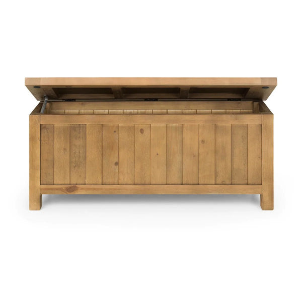 Julian Bowen Aspen Storage Bench Rustic Wooden Hallway Seat with Storage - Sleek Furniture