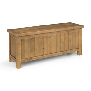 Julian Bowen Aspen Storage Bench Rustic Wooden Hallway Seat with Storage - Sleek Furniture