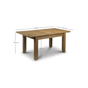 Julian Bowen Astoria Extending Dining Table – Solid White Oak & Oak Veneer, Waxed Oak Finish, 40cm Butterfly Extension, Traditional Wooden Dining Table - Sleek Furniture