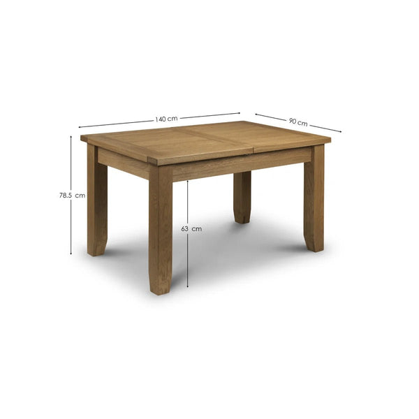 Julian Bowen Astoria Extending Dining Table – Solid White Oak & Oak Veneer, Waxed Oak Finish, 40cm Butterfly Extension, Traditional Wooden Dining Table - Sleek Furniture