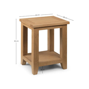 Julian Bowen Astoria Oak Lamp Table with Waxed Finish, Solid Wood Side Table - Sleek Furniture