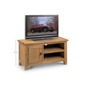 Julian Bowen Astoria Oak TV Unit with Storage Cupboard & Media Shelves - Sleek Furniture