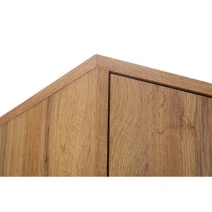 Julian Bowen Bali 2 Door 1 Drawer Wardrobe with Shelf – Oak Effect Industrial Bedroom Storage Cabinet - Sleek Furniture