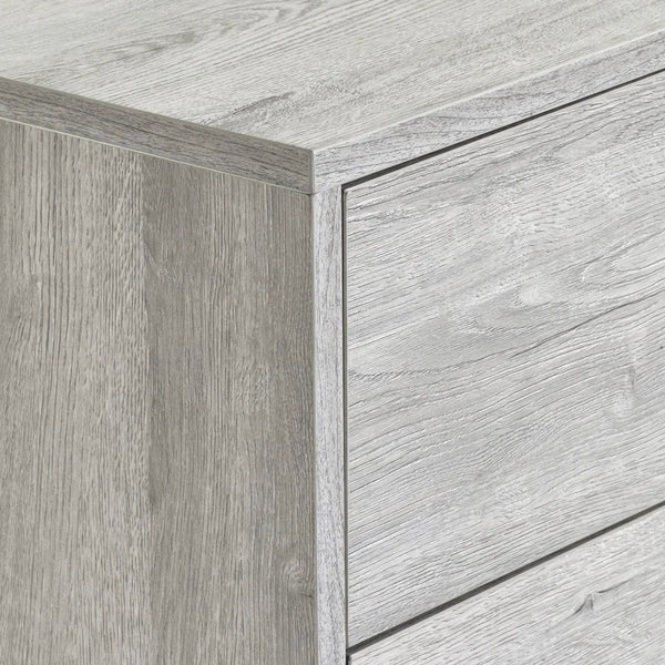 Julian Bowen Bali 4 Drawer Chest Grey Oak Industrial Storage Cabinet - Sleek Furniture