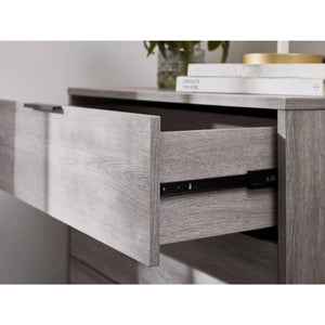 Julian Bowen Bali 4 Drawer Chest Grey Oak Industrial Storage Cabinet - Sleek Furniture