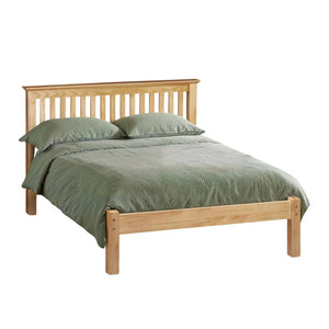 Julian Bowen Barcelona 135cm Small Double Antique Pine Low Foot End Wooden Bed Frame with Solid Pine Slatted Base - Sleek Furniture