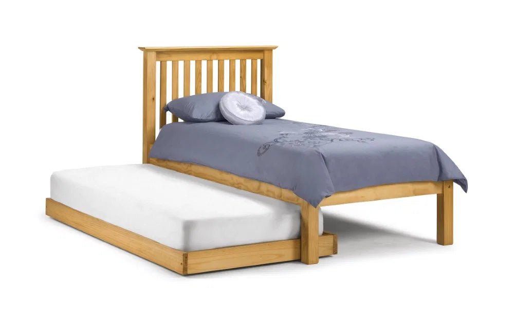 Julian Bowen Barcelona Stone White Wooden Hideaway Bed with Pull-Out Guest Bed – Solid Pine & MDF Shaker Style Frame - Sleek Furniture