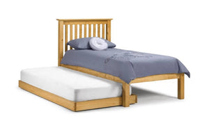 Julian Bowen Barcelona Stone White Wooden Hideaway Bed with Pull-Out Guest Bed – Solid Pine & MDF Shaker Style Frame - Sleek Furniture