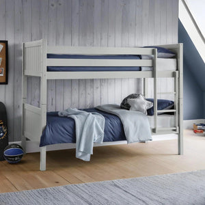 Julian Bowen Bella Wooden Bunk Bed – Solid Pine & MDF Frame, Space-Saving Design with Safety Rails & Ladder, White, Anthracite or Dove Grey - Sleek Furniture