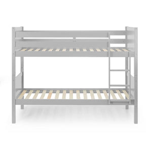 Julian Bowen Bella Wooden Bunk Bed – Solid Pine & MDF Frame, Space-Saving Design with Safety Rails & Ladder, White, Anthracite or Dove Grey - Sleek Furniture