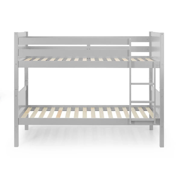 Julian Bowen Bella Wooden Bunk Bed – Solid Pine & MDF Frame, Space-Saving Design with Safety Rails & Ladder, White, Anthracite or Dove Grey - Sleek Furniture