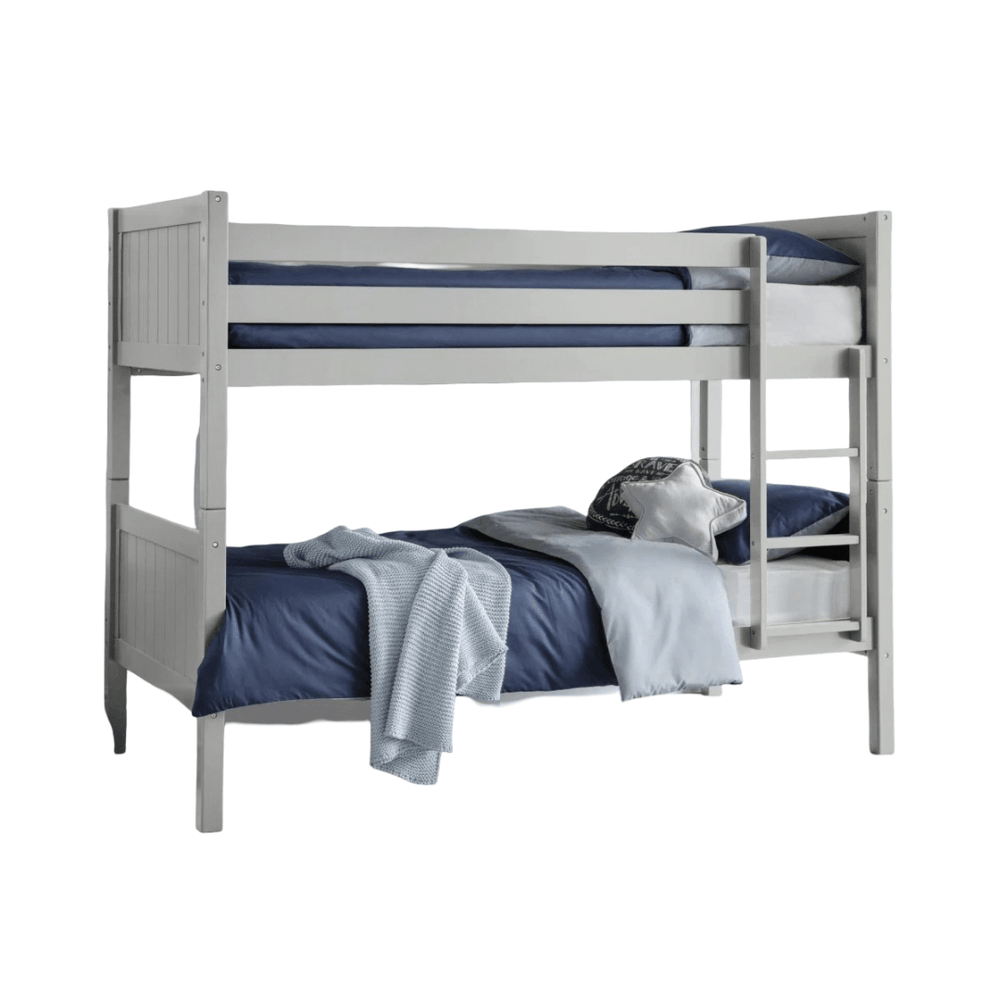 Julian Bowen Bella Wooden Bunk Bed – Solid Pine & MDF Frame, Space-Saving Design with Safety Rails & Ladder, White, Anthracite or Dove Grey - Sleek Furniture