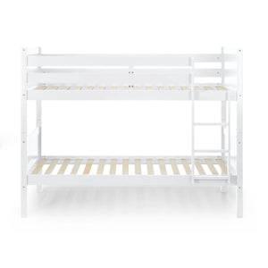 Julian Bowen Bella Wooden Bunk Bed with Panelled Headboards, Safety Rails & Ladder – White, Anthracite or Dove Grey - Sleek Furniture