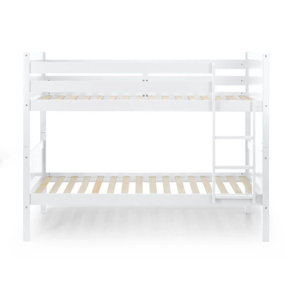 Julian Bowen Bella Wooden Bunk Bed with Panelled Headboards, Safety Rails & Ladder – White, Anthracite or Dove Grey - Sleek Furniture