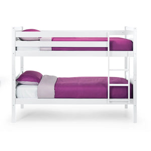 Julian Bowen Bella Wooden Bunk Bed with Panelled Headboards, Safety Rails & Ladder – White, Anthracite or Dove Grey - Sleek Furniture