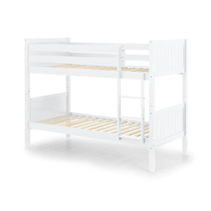 Julian Bowen Bella Wooden Bunk Bed with Panelled Headboards, Safety Rails & Ladder – White, Anthracite or Dove Grey - Sleek Furniture