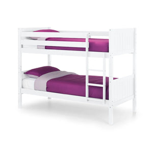 Julian Bowen Bella Wooden Bunk Bed with Panelled Headboards, Safety Rails & Ladder – White, Anthracite or Dove Grey - Sleek Furniture