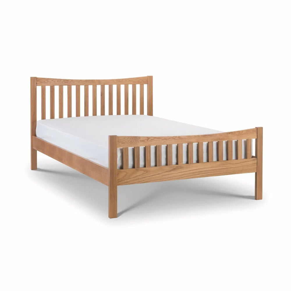 Julian Bowen Bergamo Solid White Oak Bed Frame with Sprung Slatted Base – Double & King Size - Sleek Furniture