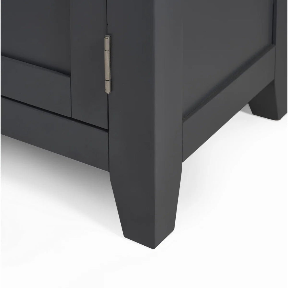 Julian Bowen Bordeaux Dark Grey Parquet Sideboard – Rustic Wooden Storage Cabinet with Spacious Shelves & Cupboards - Sleek Furniture